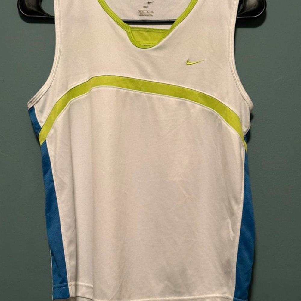 Nike women’s White and Blue Performance Tank Top